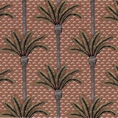 a brown and black wallpaper with palm trees