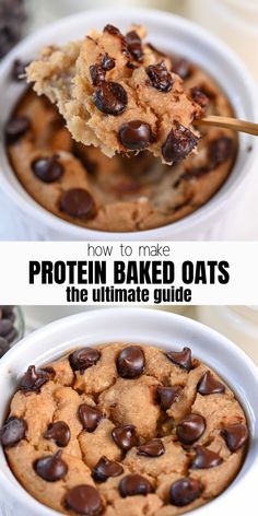 how to make baked oats with protein powder Breakfast Recipes Low Calorie, Breakfast Recipes High Protein, Recipes Protein, High Protein Breakfast Recipes, Oat Recipes Healthy, Protein Oatmeal