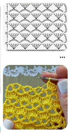 the crochet pattern is being worked on