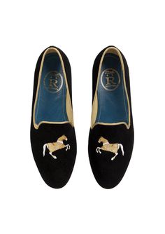 Mimosas Slippers Carrousel | Black & Gold Shoes Ronner Velvet Shoes Women, Black Velvet Shoes, Horse Black, Staple Shoes, Velvet Loafers, Contrasting Trim, Gold Velvet, Shoe Boutique, Local Artisans