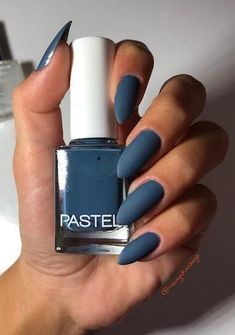 Diy Matte Nail Polish, Nails Almond Shape, Blue Matte Nails, Cotton Candy Nails, Matte Nail Polish, Matte Nail, Elegant Nail Designs, Matte Nails Design