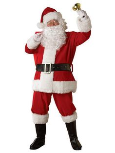 Adult Regal Plush Santa Suit Costume - costumes.com Costumes Male, Santa Claus Suit, Holiday Suits, Christmas Fancy Dress, Santa Claus Costume, Plus Size Costume, Christmas Suit, Suit Costume, Santa Bags