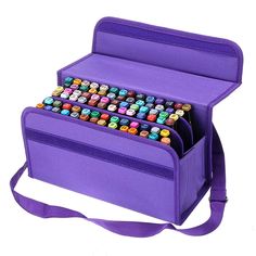 PRICES MAY VARY. Marker Case Organizer: Keep your markers organized and portable with our 80 slots marker case. Age of Application: 3 yrs+. Elastic Band to Fit Markers : Individual elastic holders secure markers and help you stay organized, fit markers pens in different size Perfect for Traveling: The handle of this case is very handy for travel, an adjustable and removable shoulder strap makes it easy to pack over your shoulder, there is also a zipper pocket on the back for extra storage Sturdy Rangement Art, Lipstick Organizer, Marker Storage, Perfect Lipstick, Cool School Supplies, Lipstick Art, Spectrum Noir, Pen Pouch, Sketch Markers