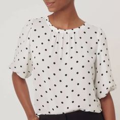 Questions? Leave A Comment Below! Elegant Polka Dot Tops For Work, Chic Polka Dot Tops For Work, Chic Polka Dot Tops For Office, Heart Blouse, Jacquard Blouse, Floral Long Sleeve Shirt, Hem Blouse, Striped Long Sleeve Shirt, Women Tunic Tops