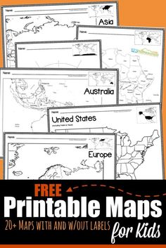 free printable maps for kids to help them learn how to read the countries and where they are