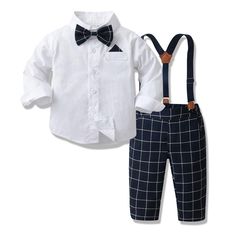 PRICES MAY VARY. LITTLE BOYS FORMAL TUXEDO OUTFIT: Baptism outfits for boys, christening outfits for boys. Toddler kids baby boys gentleman outfit formal suit summer fall shorts pants set. Boys formal wedding tuxedo toddler dress suit, 4PCS birthday cake smash set, included gentleman white shirt with bowtie and suspenders pants. Boys long sleeve striped t-shirt turn down button tops and shorts pants, handsome, retro and adorable overalls clothes, holiday gift for 0-10 year-old infant baby toddle Fitted White Sets With Bow Tie, White Fitted Sets With Bow Tie, Suspenders Pants, Formal Wedding Suit, Boys Formal, Boy Christening Outfit, Suspender Shorts, Boy Baptism Outfit, Short Pants Outfit