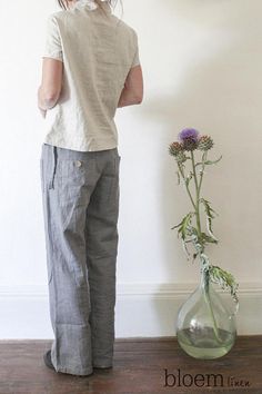 Loose linen pants Pair of linen trousers Yoga pants Loose Casual Flax Relaxed Fit Pants, Casual Relaxed Fit Flax Pants, Casual Straight Leg Flax Bottoms, Casual Flax Straight Pants, Casual Straight Flax Pants, Casual Wide Leg Flax Bottoms, Office Linen Ankle-length Harem Pants, Linen Full-length Harem Pants For Spring, Relaxed Linen Wide-leg Harem Pants