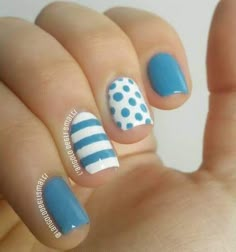 Polka Dots Nails, Hare Style, Royals Nails, Royal Nails, Dot Nail Art Designs, Smart Nails, Blue And White Nails, Dot Nails, August Nails