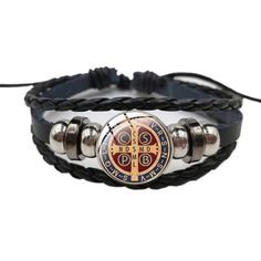 SPECIFICATIONS Metals Type: Zinc alloy Material: Leather Item Type: Bracelets Bracelets Type: Charm Bracelets The Power Of Intention, Power Of Intention, Symbol Of Protection, Catholic Saint, Saint Benedict, Buckle Bracelet, Pattern Glass, The Saint, Leather Buckle