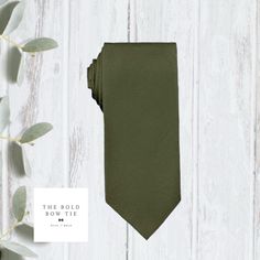 Our olive necktie is the PERFECT choice for weddings, groomsman gift, groomsman proposal neckties, olive green wedding, olive ties for men, groomsmen gift, or any other special occasion! //SHIPPING// We ship via USPS. **FIRST CLASS MAIL (default) takes 2-5 business days to arrive AFTER your package is shipped.  **PRIORITY MAIL takes 1-3 business days to arrive AFTER the items are shipped.  //Important// Business Days are Monday-Friday //International Orders// Please understand that International Solid Color Standard Tie For Wedding, Green Tie For Wedding On Father's Day, Olive Green Ties Groomsmen, Groom Ties For Father's Day, Olive Green Bow Tie, Olive Green Wedding, Olive Green Weddings, Groomsman Proposal, Ties For Men