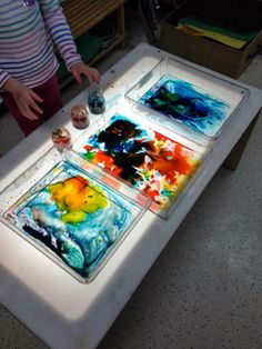 Reality beats: ATELIER Light Box Activities, Karo Syrup, Light Board, Sensory Table, Sensory Activities