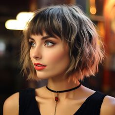 Short Fine Hair Bangs, Short Fringe Bob, Super Short Bangs, Sleek Haircut, Sleek Haircuts, Bobbed Hairstyles With Fringe, Shaggy Bob Hairstyles, Mini Fringe