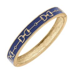 This classic Horsebit Bangle provides stylish elegance in every detail. Crafted with a beautiful enamel finish, the Horsebit Bangle offers timeless style with a modern flair. An instant classic, the Bangle is perfect for any outfit and occasion. Base metal with worn gold plating Enamel material Hinge closure Size: 2.5" diameter Available in six different colors window.adminAccountId=232260164; Equestrian Bracelet, Equestrian Jewelry, Horse Accessories, Horse Bits, Hinged Bracelet, Green Enamel, Hinged Bangle, Accessories Jewelry, Base Metal