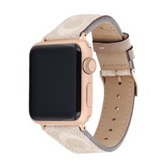 Made exclusively for use with the 38mm, 40mm and 41mm Apple Watch®, this sand strap is crafted of Coach Signature canvas and secures with a rose gold-tone buckle. The watch is sold separately. Apple Watch® is a trademark of Apple, Inc. Coach Watch, Apple Watch Leather Strap, Apple Watch Case, Apple Inc, Signature Canvas, Apple Watch Strap, Apple Watch Band, Watch Brands, Watch Design