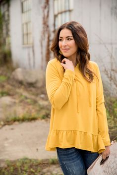 Ruffle Bottom Hoodie - $36.00 - 65% Polyester, 31% Rayon, 4% Spandex. Do Not Bleach. Hang/ Lay Flat to Dry. - Betsey's Boutique Shop Boutique Shop, Lay Flat, Shirt Shop, Shirts Tops, Bleach, Tunic Tops, Long Sleeve Blouse, Spandex, Boutique