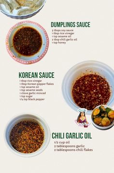 an image of different types of food in bowls