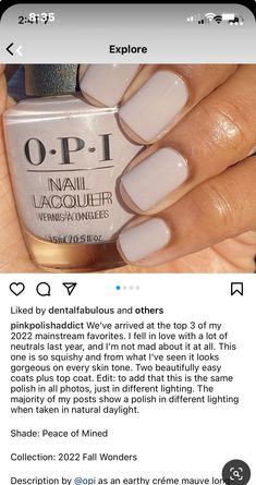 Opi Natural Gel Colors, I Cannoli Wear Opi Gel, Neutral Fall Nail Colors, Opi Neutral, I Cannoli Wear Opi, Nail Shine, Nude Nail Polish, Nail Candy