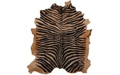 a zebra skin rug is shown on a white background