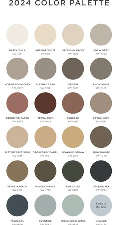 the color palette for 2012 is shown in shades of brown, beige and greys