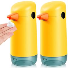 two yellow ducks are being used to clean the air