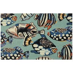 an area rug with fish on it