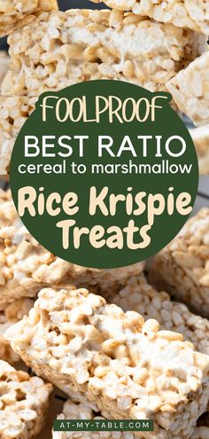 Foolproof rice krispie treats with visible pockets of melty marshmallow, perfect for the Dessert Recipes board and highlighting how to make the best rice krispie treats as the main keyword. Gluten Free Rice Krispie Treats, Homemade Rice Crispy Treats, Best Rice Krispie Treats Recipe, Fun Easy Desserts, Family Desserts, Easy To Make Desserts, Gluten Free Rice, Crispy Treats