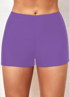 Color:Light Purple;Size:S;Size:M;Size:L;Size:XL;Size:XXL; Fitted Summer Shorts In Solid Color, Fitted Solid Color Summer Shorts, Stretch Solid Color Shorts For Vacation, Fitted Solid Color Bottoms For Vacation, Solid Short Bottoms For Beach Season, Fitted Purple Beach Shorts, Solid Short Length Bottoms For Beach Season, Fitted Purple Shorts For Beach, Solid Color Short Beach Season Bottoms