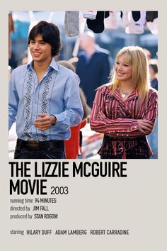 the movie poster for the film the lizzie mcguire, starring from 1994 to 2003