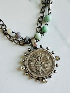 Battle Of The Alamo, Historical Coins, Silver Coin Necklace, Silver Ombre, The Alamo, Silver Bead Necklace, Crystal Chain, Silver Coin, Custom Jewelry Design