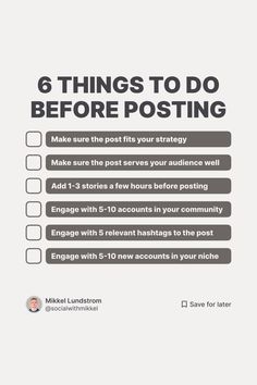 the 6 things to do before posting