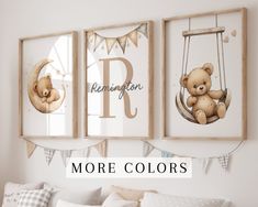 This Neutral Set of 3 Teddy Bear Nursery Prints is perfect for a boy nursery, neutral nursery or Teddy bear nursery theme. Baby's name and initial are fully customized to your needs. Several color options are available and we also do color matches to any color you need for baby's nursery! ➽ DETAILS  ----------------------------------------------    - 3 prints are included in this bundle - The digital prints arrive in your inbox within 1-2 business days - ORDER - DOWNLOAD - PRINT & FRAME! - For i Teddy Bear Nursery Theme Pottery Barn Kids, Teddy Bear Nursery Theme Bed Bath & Beyond, Teddy Bear Nursery Theme Sculptures & Statues, Teddy Bear Room Decoration Ideas, Neutral Teddy Bear Nursery, Baby Bear Nursery Theme