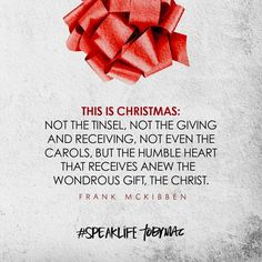 a christmas card with the words, this is christmas not the itself, not the giving and receiving, not even the carols