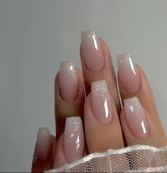 Pink Bday, Colored Nail Tips, Bday Nails, Long Press On Nails, Glamour Nails, Designs Nail, White Nail, Gradient Nails