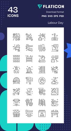 the flat icon pack includes icons such as symbols, numbers and other things that can be used