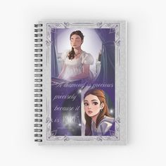 the princess and the frog book cover spiral notebook with an image of two women in white dresses