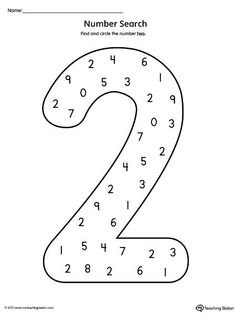 the number 2 worksheet for numbers to be colored by students in this activity