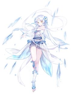 an anime character with blue hair and wings