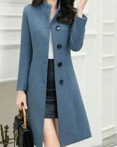 Long Wool Coat Women, Korean Winter Outfits, Chic Coat, Coat For Women, Women Overcoat, Fashionista Clothes, Easy Trendy Outfits, Lingerie Dress