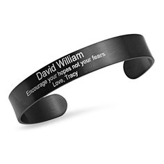 PRICES MAY VARY. Free Engraving- Personalized Stainless Black Quality Cuff Bracelet We can engrave free on front side of the bracelet 3 lines up to 20 characters per line Size Width : 12mm / 1/2 inches Satisfaction Guaranteed Free Engraving- Personalized Stainless Steel Black Cuff Bracelet We can engrave free on front side of the bracelet 3 lines up to 20 characters per line Size Width : 12mm / 1/2 inches Black Bracelets With Engraving Option For Personalized Gift, Black Bracelets With Engraving Option For Gift, Personalized Engraved Black Name Bracelet, Black Engraved Name Bracelet For Personalized Gift, Gift Black Name Bracelet With Custom Text, Black Engraved Wristband For Personalized Gift, Engraved Promise Rings, Black Cuff Bracelet, Engraved Cuff