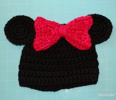 This listing is for an awesome handmade minnie mouse style crocheted beanie with ears.  Would make a great hat for a halloween costume!  This kids one measures approx. 7-9 inches. Can be customized! Beanie With Ears, Crocheted Beanie, A Halloween Costume, Crochet Beanie, Skull Cap Beanie, Skull Cap, Halloween Costume, Caps Hats, Minnie Mouse