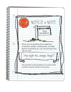 a notepad with an image of a stop sign and the words'notice & not moment'written on it