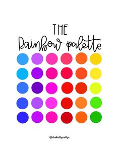 the rainbow palette logo is shown in black and white, with different colors on it