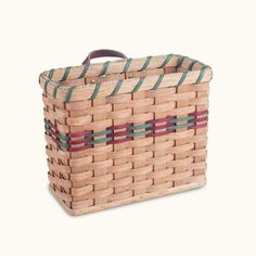 a large woven basket with handles and straps