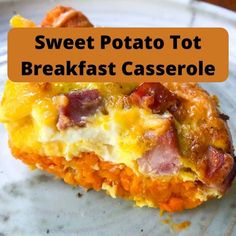 sweet potato tot breakfast casserole on a plate