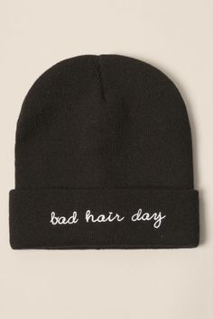 Soft Cuffed Beanie Hat  bad hair day embroidery Plain soft warm stretchy cuff fold up beanie hat *One size fits most* Cuffed Beanie, Bad Hair Day, Bad Hair, City Style, Folded Up, Beanie Hat, Quality Fashion, Hair Day, How To Feel Beautiful