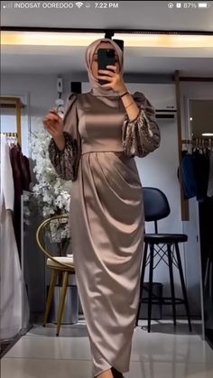 Model Baju Bridesmaid Modern Satin, Dress Formal Hijab, Brismade Dresses Hijab Modern, Brisedmaid Dress Hijab, Dress Perpisahan Hijab, Dress Satin Hijab Bridesmaid, Dress Graduation Hijab Modern, Model Gamis Satin