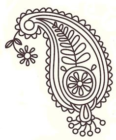 a drawing of a paisley with flowers and leaves on the bottom half of its head