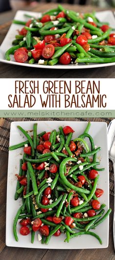 fresh green bean salad with balsamic and cherry tomatoes