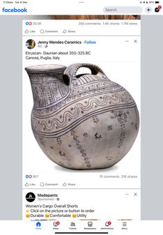 an old vase is on the facebook page, and it looks like it has been decorated with