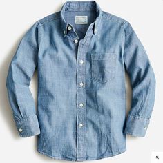 Kids' Chambray Button-Down Classic Chambray Shirt Size: 6/7 Cotton Machine Wash Boys Denim Shirt, Jcrew Kids, Family Shoot, Boys Denim, Family Sessions, Fall Family, Chambray Shirt, Crew Shirt, Boys Long Sleeve